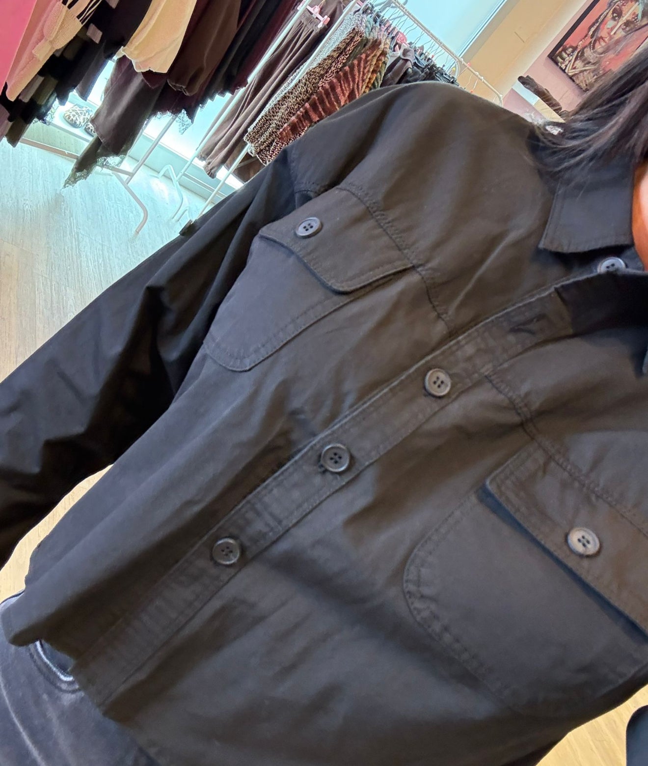CAMICIA NERA CROP
