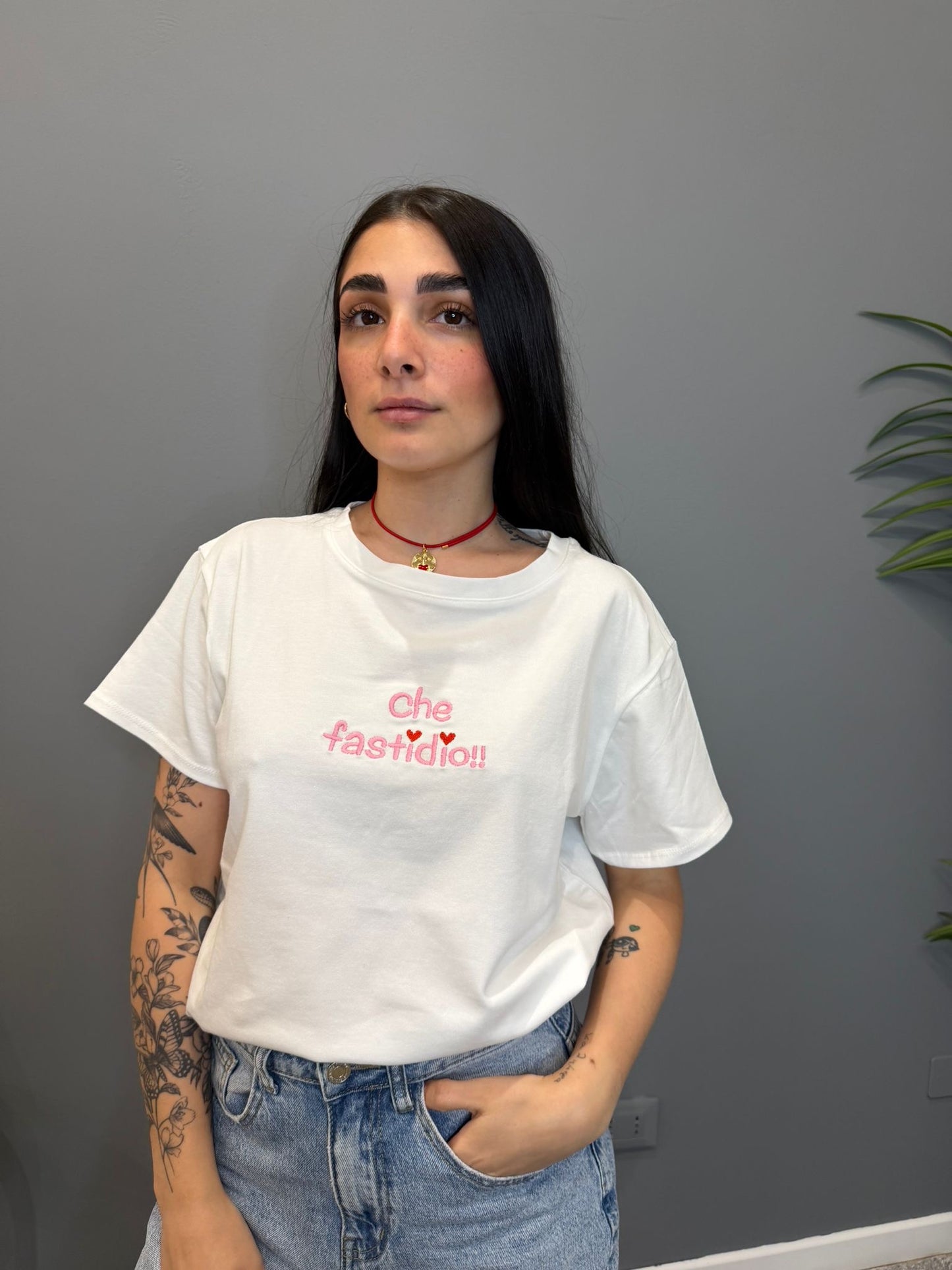 T-shirt scritta pink