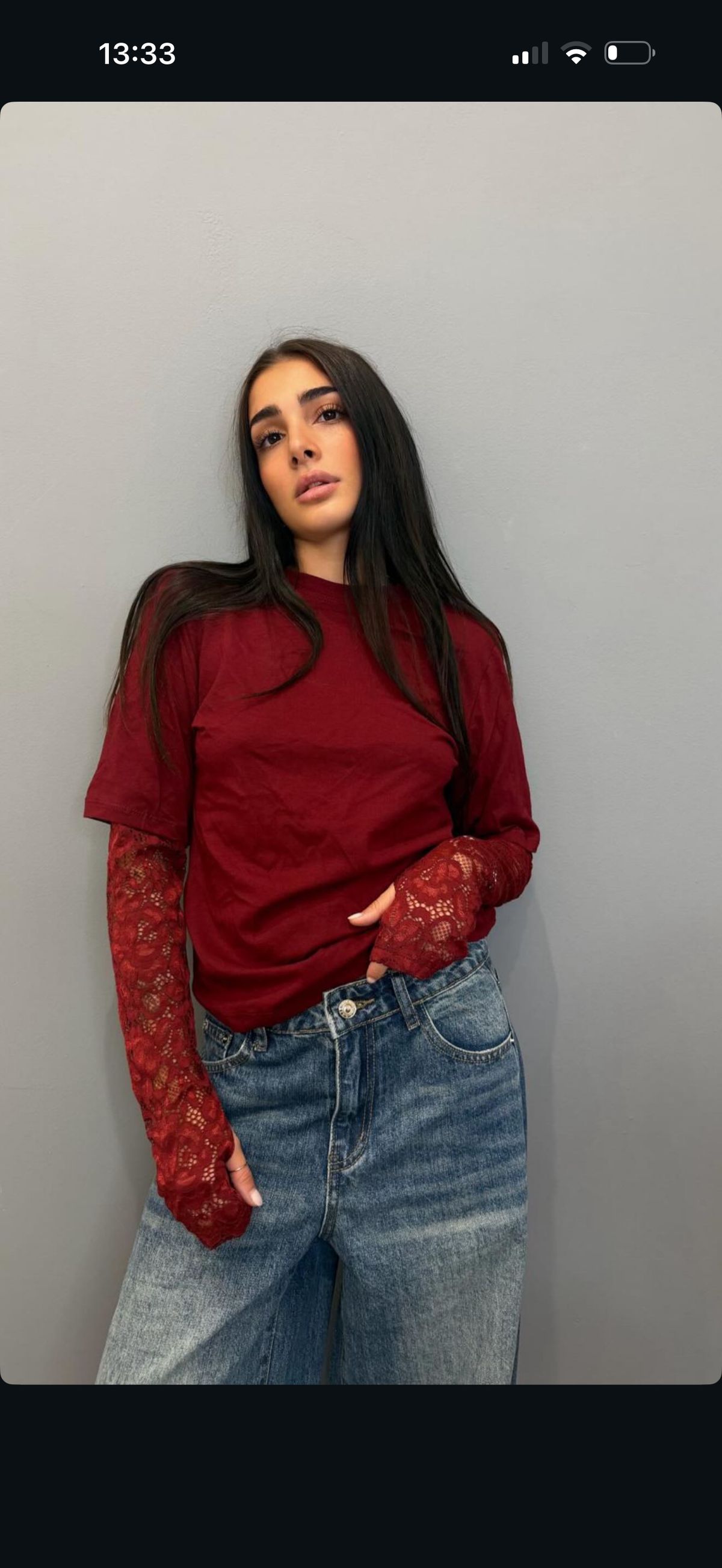 Maglia manica pizzo