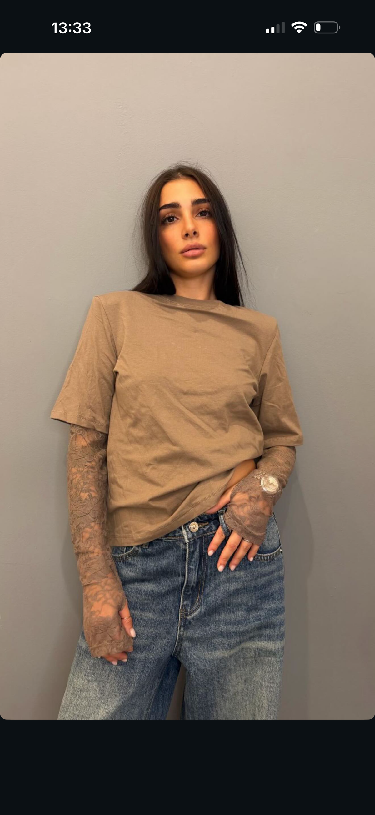 Maglia manica pizzo