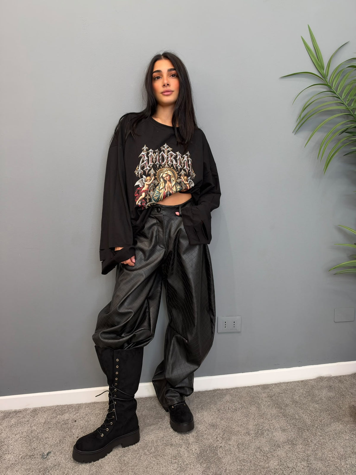 Pantalone ecopelle