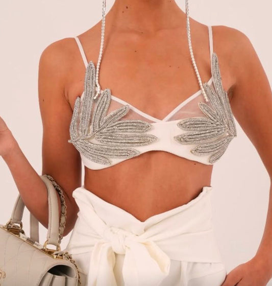TOP FOGLIA BIANCO