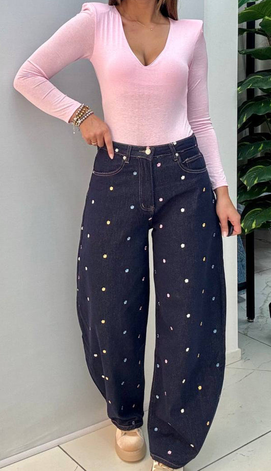 JEANS BALOON FIORI
